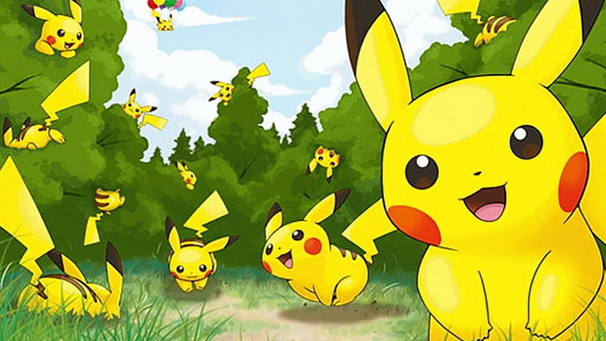 พื้นหลัง Pokemon Pikachu ที่ยอดเยี่ยมสำหรับแล็ปท็อป วอลล์เปเปอร์ HD