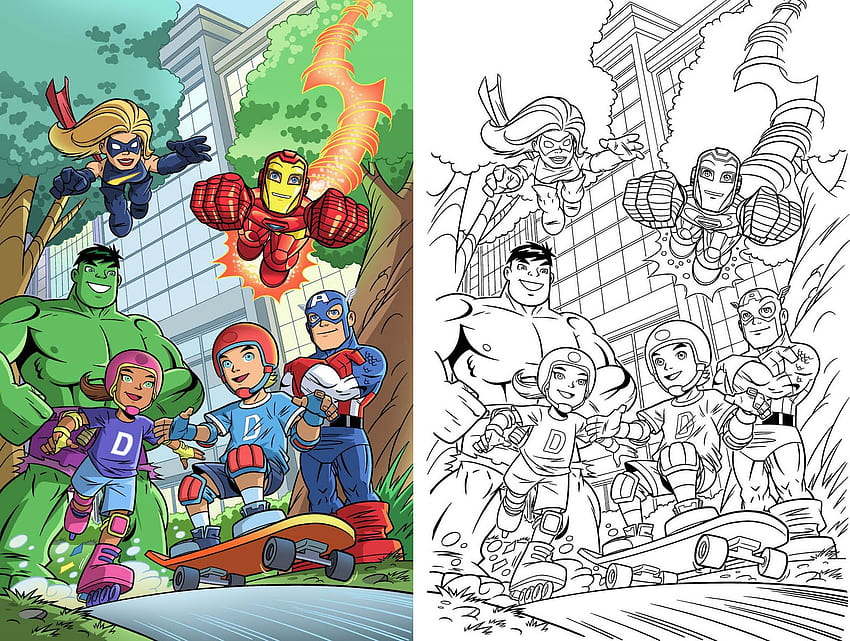 Super Hero Squad Coloring Page Com Para Iphone Novos personagens do esquadrão de super heróis papel de parede HD