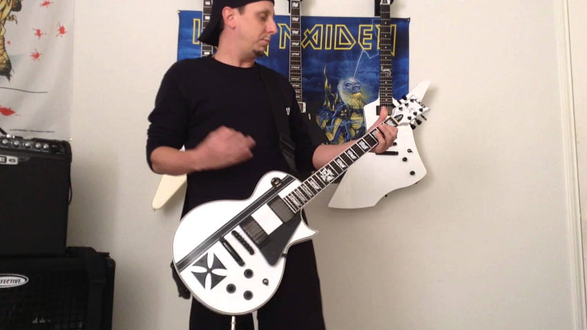 Metallica Creeping Death Cover White LTD Iron Cross, iron cross gibson HD wallpaper