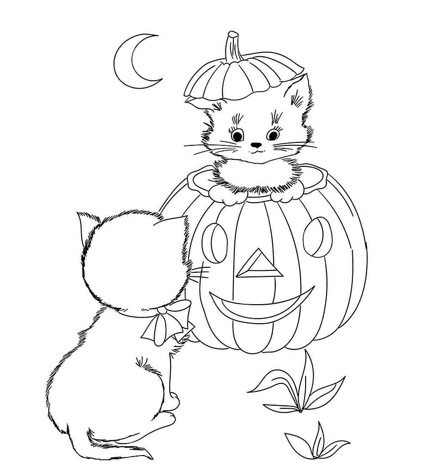 cartton halloween coloring pages