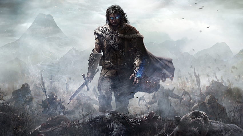 : Middle earth Shadow of Mordor, video games, The Lord of the Rings, artwork, fantasy art, Orc, orcs, men, sword, cape 1920x1080, men with sword HD wallpaper