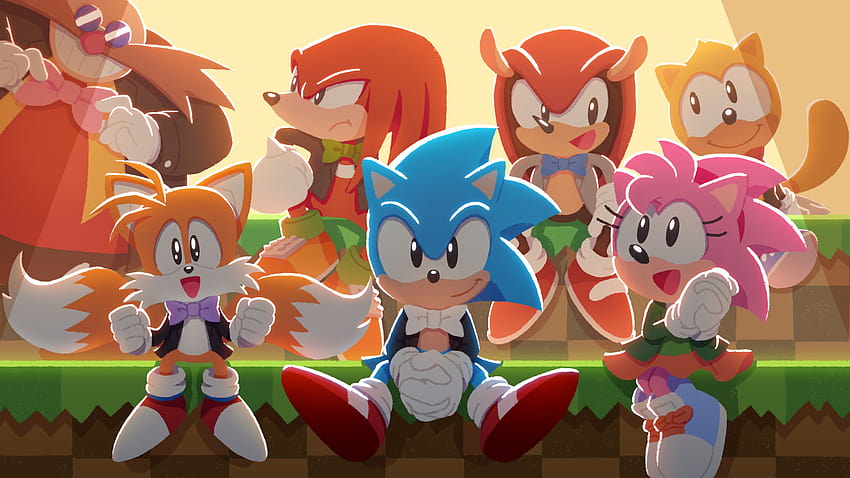 26534 Sonic The Hedgehog, Sonic classique, Mighty the Armadillo, Knuckles the Echidna, Doctor Robotnik, Ray the Flying Squirrel, Sonic Channel, Miles, queues classiques Fond d'écran HD