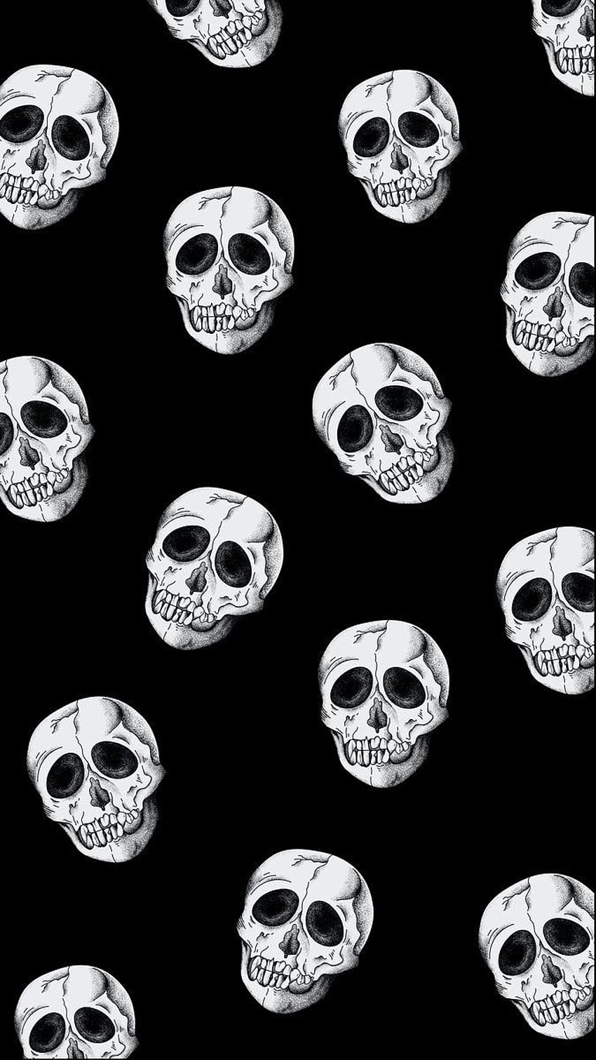 Vintage skull pattern vector black mobile phone HD phone wallpaper