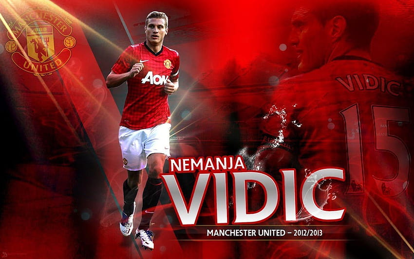 Manchester United'ın en iyi oyuncusu Nemanja Vidic ve manchester united oyuncuları HD duvar kağıdı