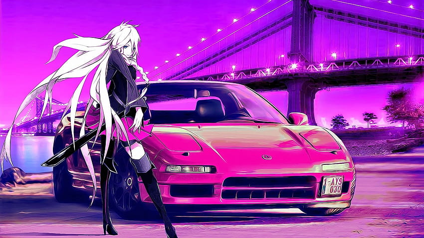 Gadis Anime dengan Mobil, mobil anime estetika Wallpaper HD