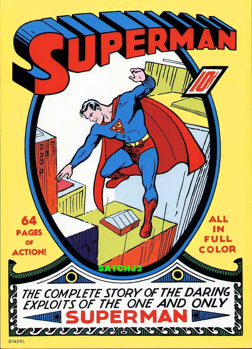 Świętuj historyczną oś czasu miesiąca Supermana od 1930 do 1960, slang superbohatera Tapeta na telefon HD