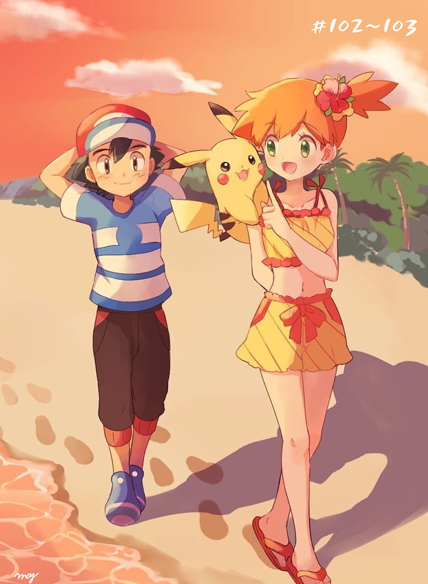 Ash e Misty, pokemon nebbioso Sfondo del telefono HD