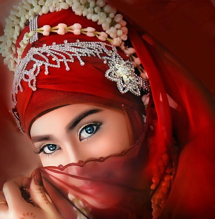 美しいイスラムの女の子、イスラム教徒の女性 HD電話の壁紙