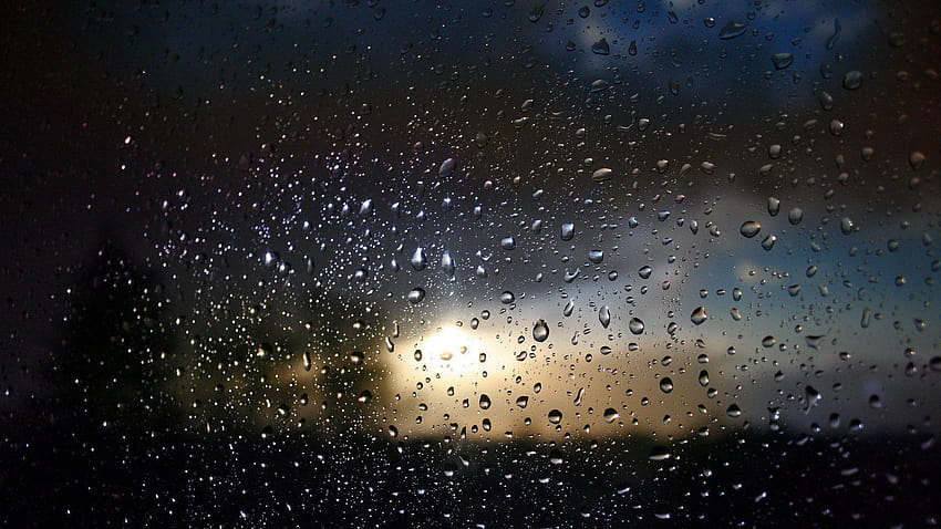 Капки дъжд прозорец стъкло боке, прозорци дъжд HD тапет