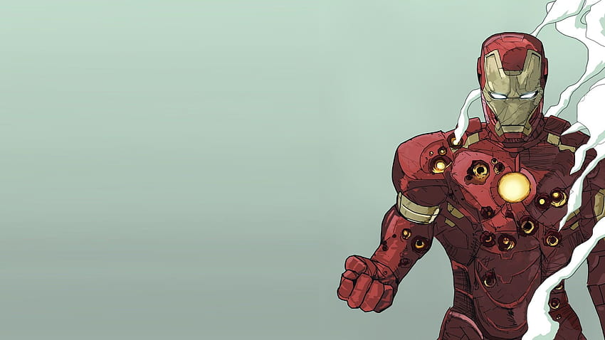 Iron Man digital , Marvel Comics, copy space, machinery, tony stark pc aesthetic HD wallpaper