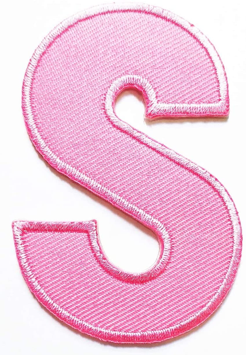 PP Patch Pink S Letter Patch Carattere vintage Lettera dalla A alla Z Carattere inglese Patch Iron Sew On Patch ricamato Abbigliamento per lo sport Nome Team t Sfondo del telefono HD