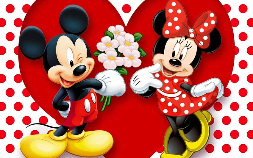 Disney Valentine on Dog, анимационен герой ден на Свети Валентин HD тапет
