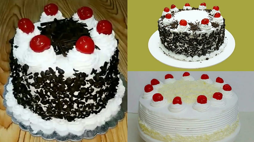 2 EASY BLACK FOREST CAKE AND WHITE FOREST CAKE RECIPE HD wallpaper