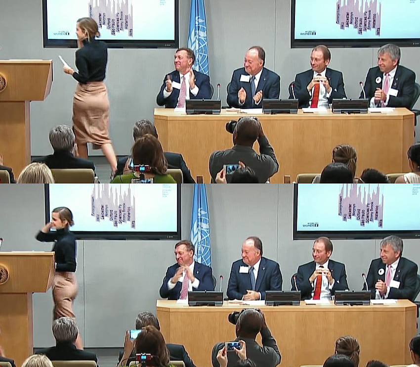 Jeder Typ, der Emma Watsons Hintern bei einem UN-Treffen untersucht: er HD-Hintergrundbild