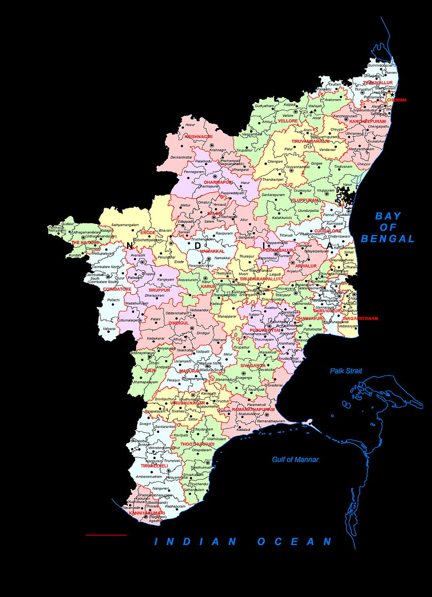 Hochauflösende Karte von Tamil Nadu [], Karte von Tamil Nadu HD-Handy-Hintergrundbild