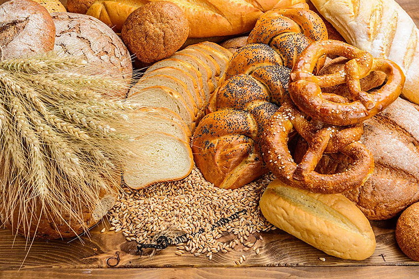Bollos de trigo Espigas de pan Alimentos para hornear, pan de trigo fondo de pantalla