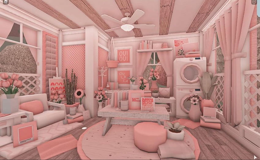 4. Cute Bloxburg House Ideas in Blush Pink
