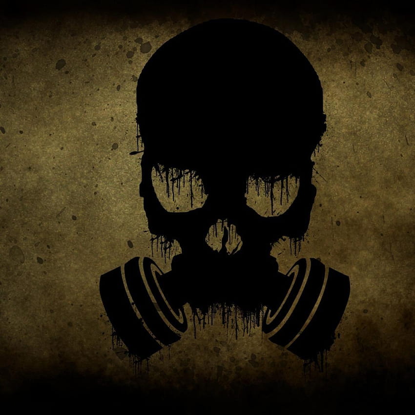 Epic gas mask on skull, mascaras de gas graffiti HD phone wallpaper