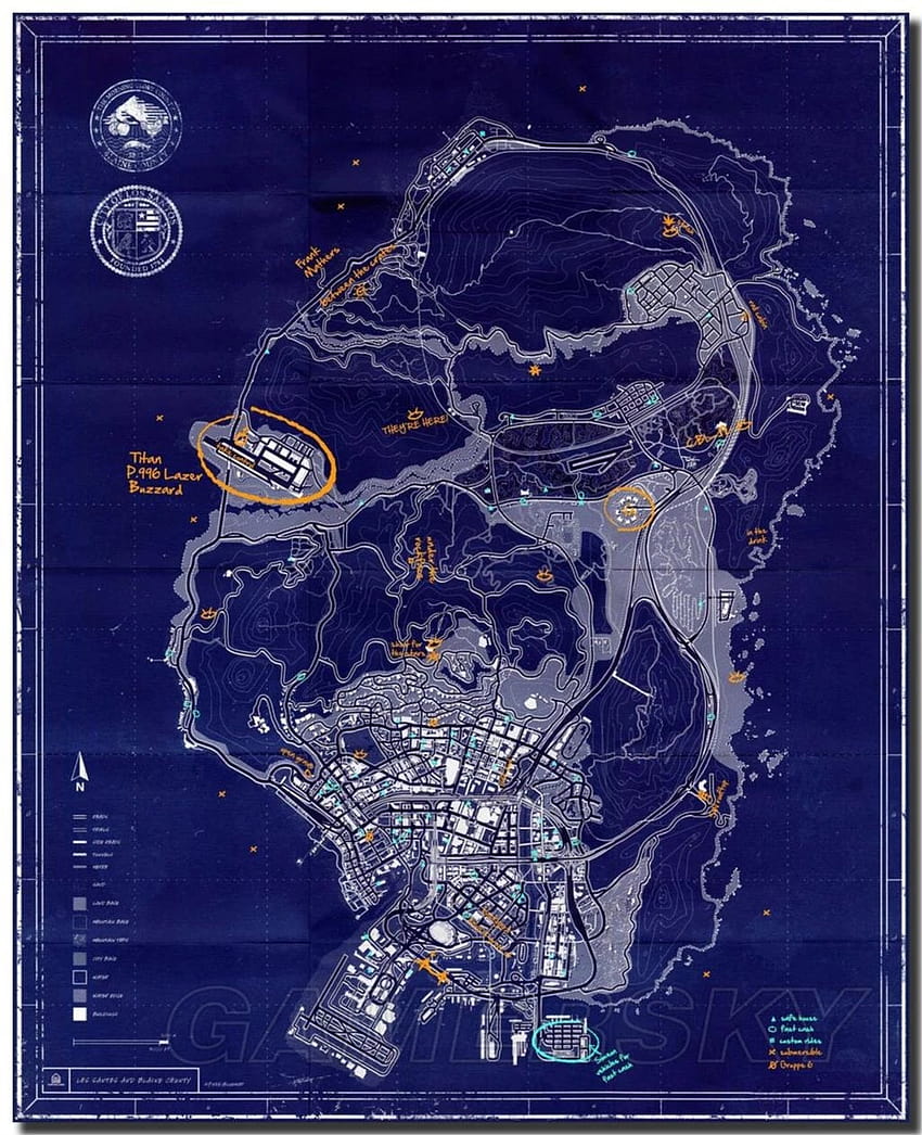 Jeu en ligne populaire GTA V / Grand Theft Auto IV San Andreas affiche cartes de jeu satellite décorer 28, carte gta 5 Fond d'écran de téléphone HD