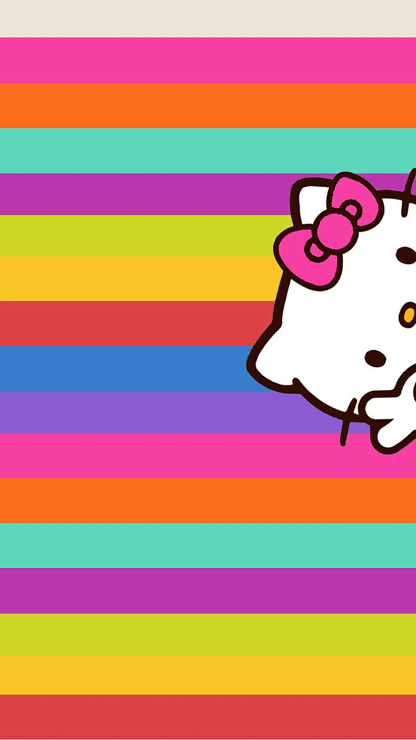 Hello Kitty Rainbow, colorful hello kitty HD phone wallpaper
