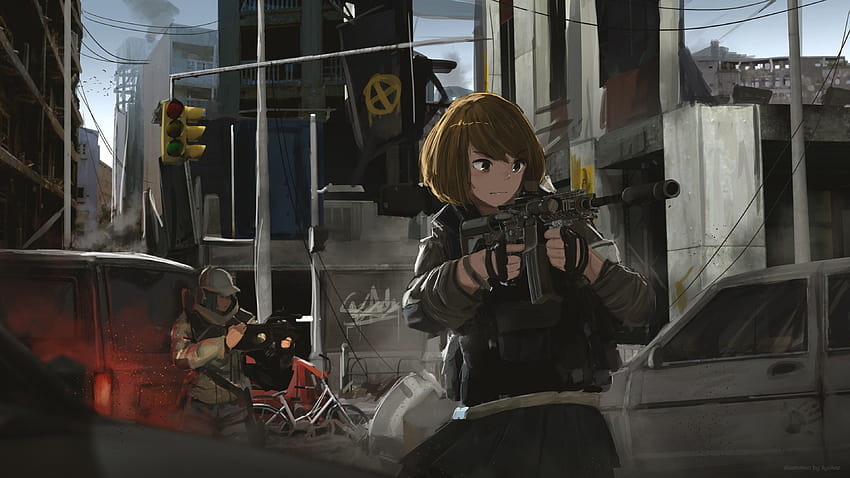 3840x2160 Anime Girl, Short Hair, Guns, Apocalypse for U TV, apocalypse girls HD wallpaper