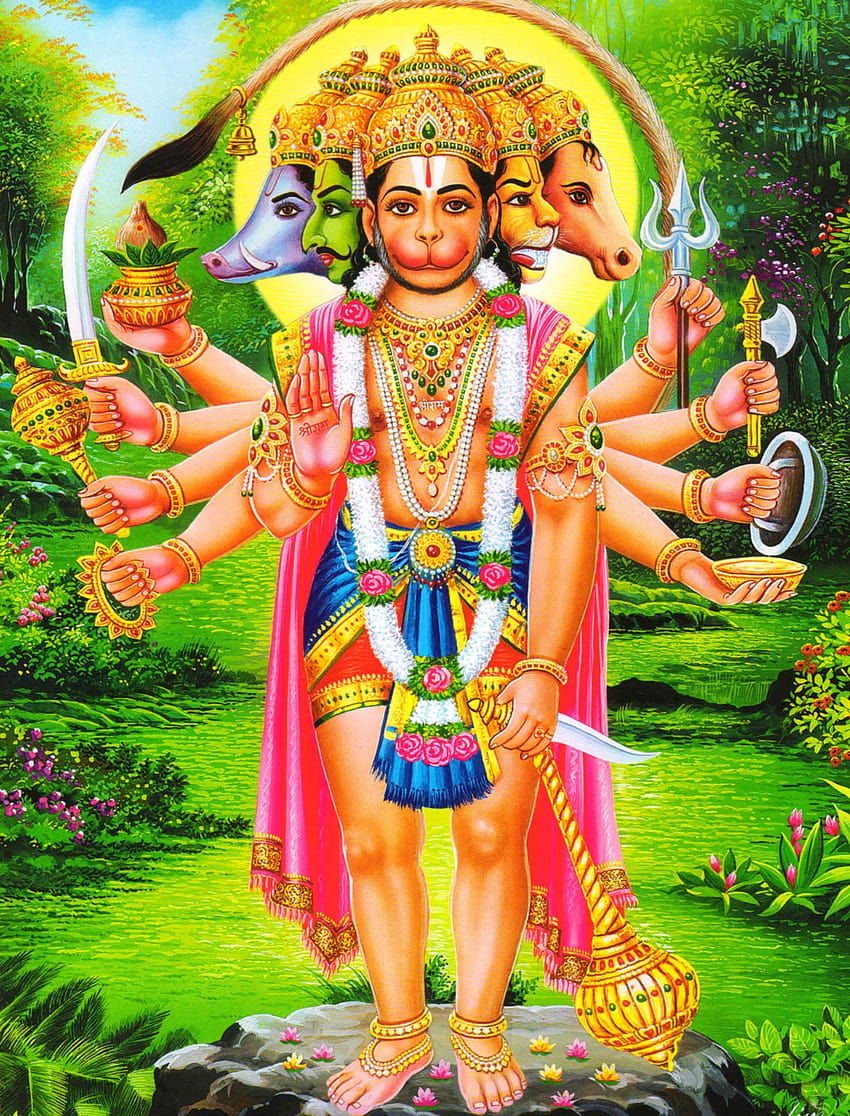 gott für handy, guru, mythologie, hindu-tempel, kunst, tempel, panchmukhi hanuman ji HD-Handy-Hintergrundbild