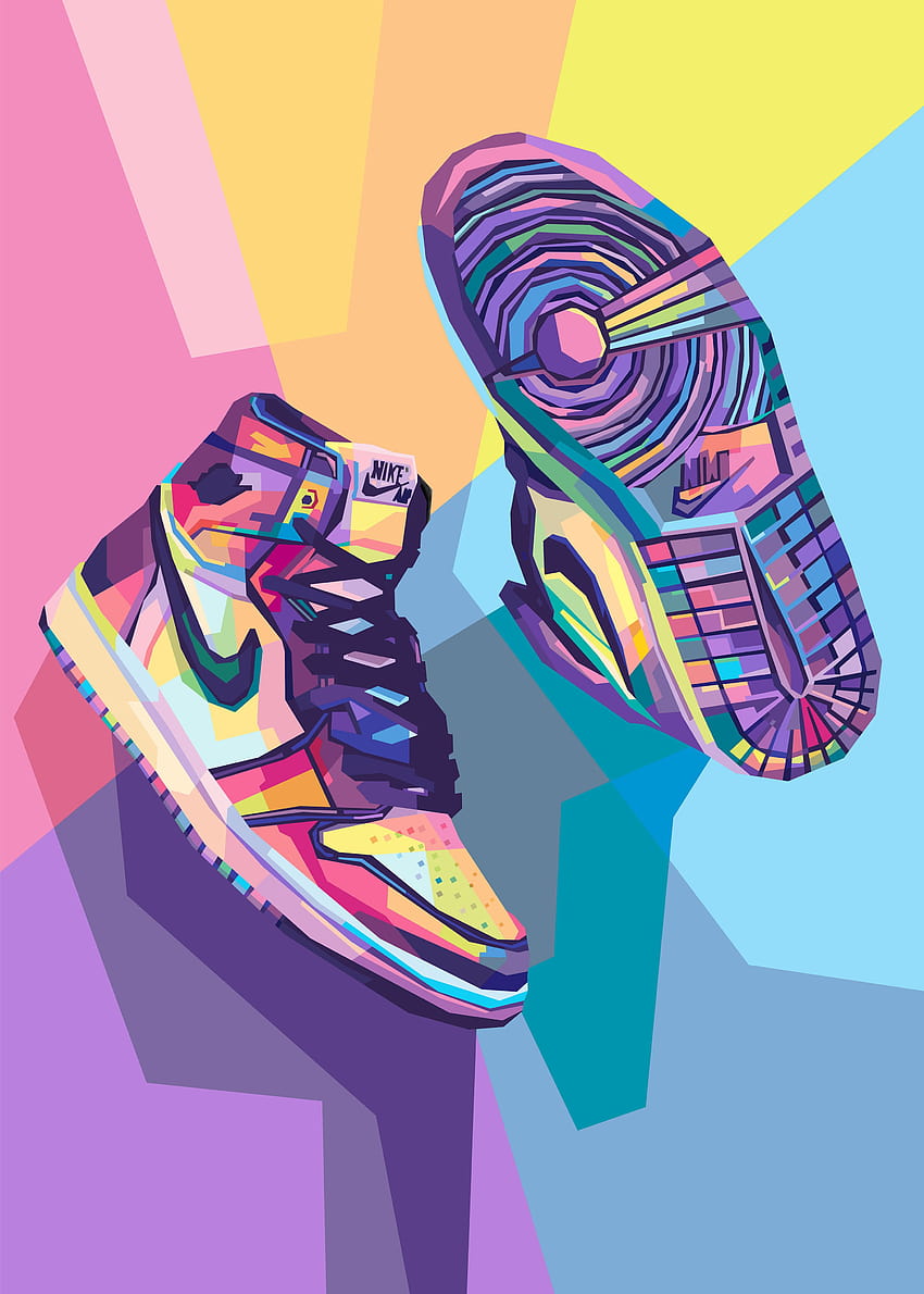 Nike Air Jordan Art, 화려한 신발 HD 전화 배경 화면