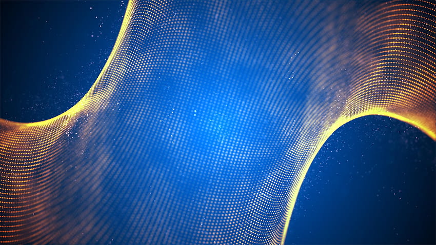 Particelle, Moderno, Giallo, blu, Astratto, 3d sfere gialle e blu Sfondo HD