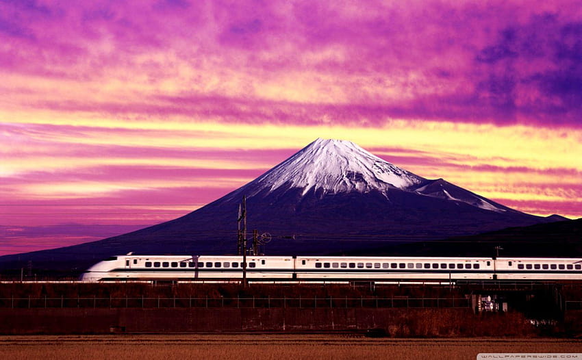 Shinkansen Train Mount Fuji HD wallpaper
