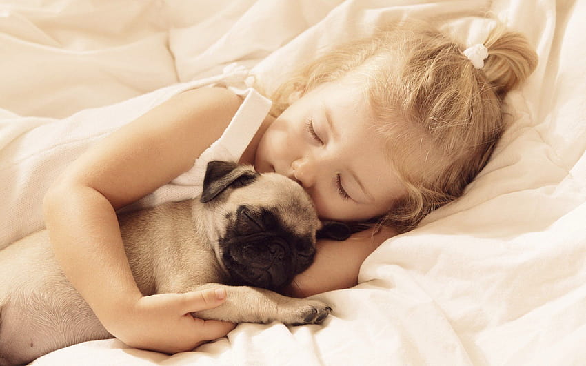 baby, Cute, Girl, Blonde, Animal, Dog, Sleepy, Angel, Children, dog sleep HD wallpaper