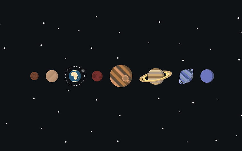Minimalist Planets, minimalist spaceship HD wallpaper