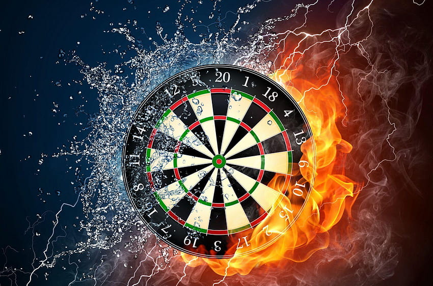 Stolthed St at klemme Darts darts target fire water drops spray rank smoke flame force HD  wallpaper | Pxfuel