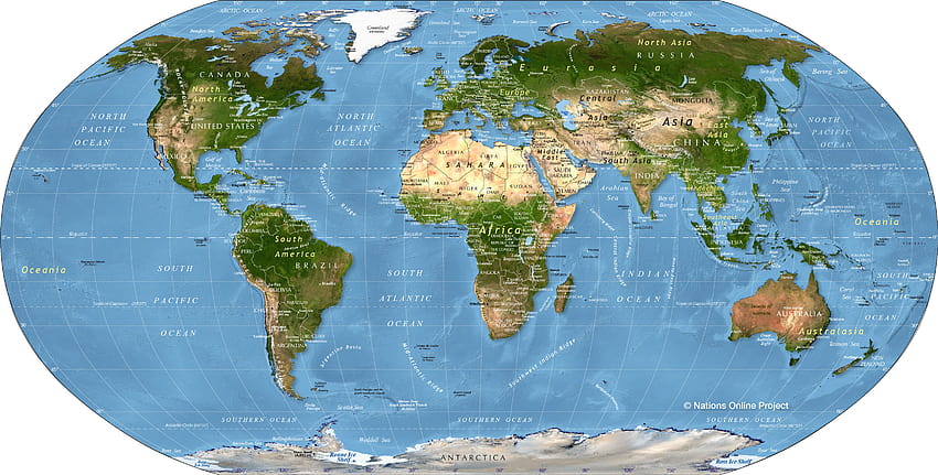 Peta Dunia, peta fisik dunia Wallpaper HD