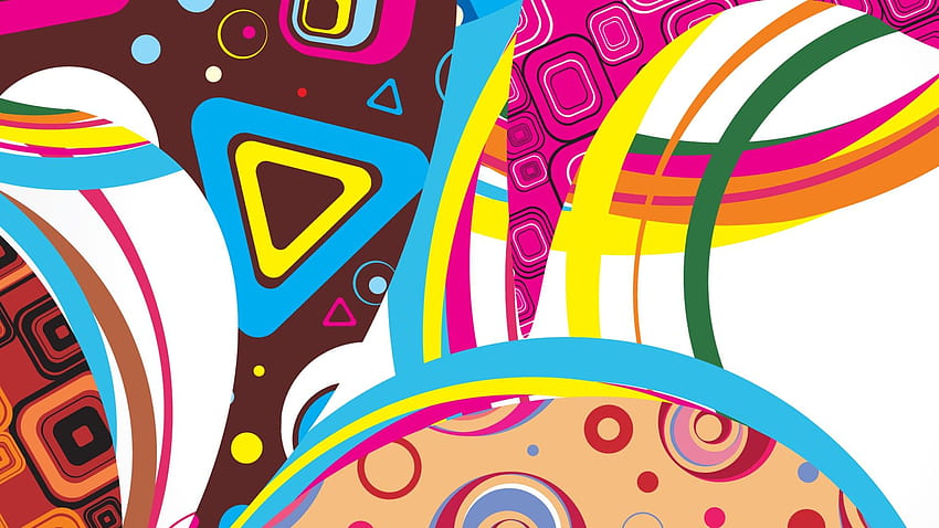 : colorful, illustration, abstract, cartoon, pattern, geometry, line, font, clip art 1920x1080, cartoon abstract HD wallpaper