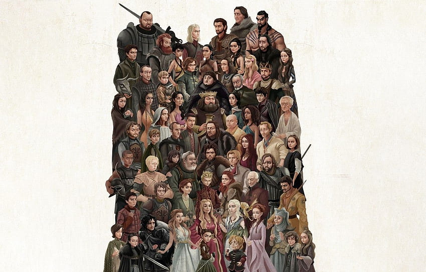Minimalisme, Figure, Style, Art, Art, Game Of Thrones, Game of thrones, Minimalisme, Caractères, GOT, Raymond Waskita, Game Of Thrones Cast, by Raymond Waskita , section минимализм, game of thrones characters Fond d'écran HD