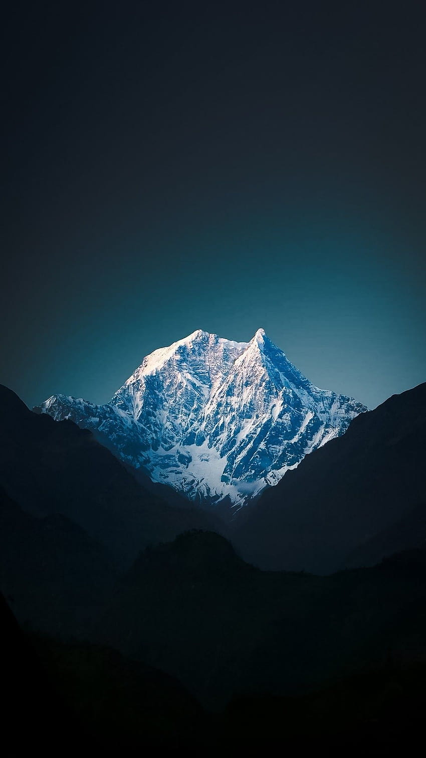Simple Minimalistic ภูเขาโทรศัพท์สีน้ำเงินเรียบง่าย วอลล์เปเปอร์โทรศัพท์ HD