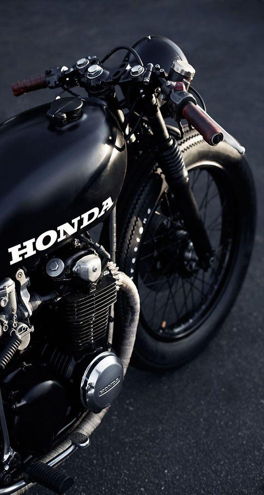 Black Honda cafe racer HD phone wallpaper