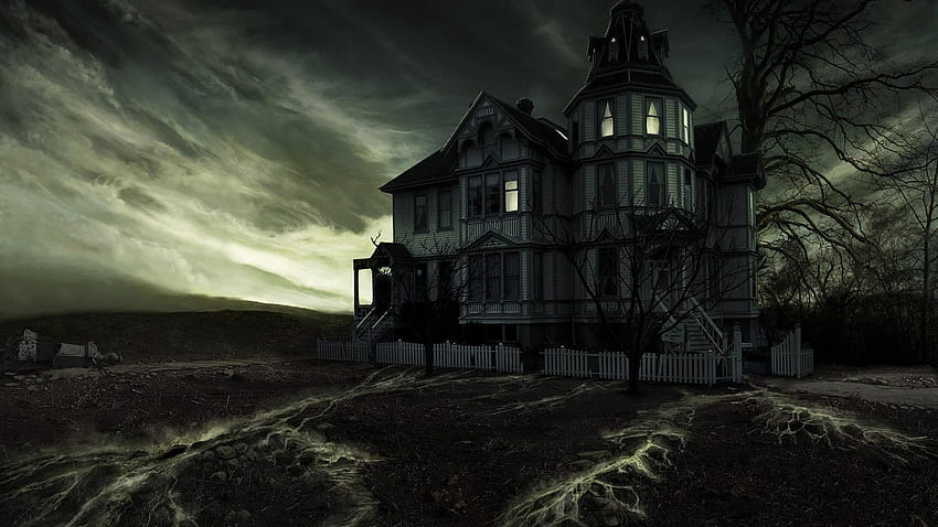 Haunted House, haunted forest HD wallpaper