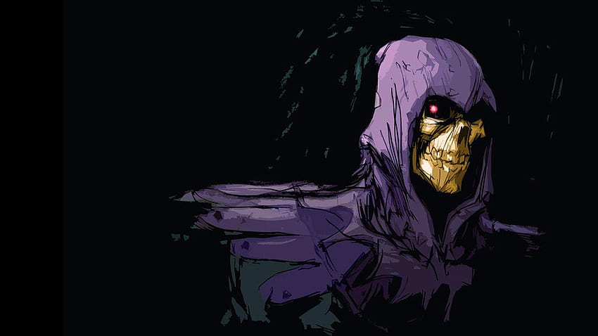 Skeletor, Fankunst, schwarzer Hintergrund, Masters of the Universe HD-Hintergrundbild