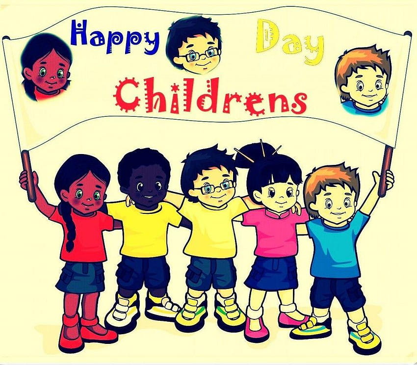 Drawing: Childrens Day Card Stock Illustration - Illustration of kids, card:  218419572