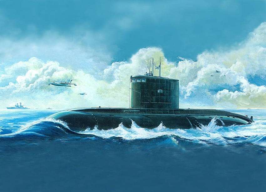 Sous-marins Classe Kilo russe, Art de la peinture sous-marine d'attaque Fond d'écran HD