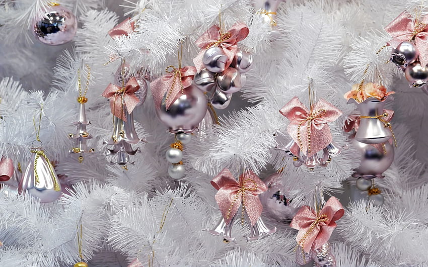 Rose Gold Christmas, pink and gray christmas HD wallpaper