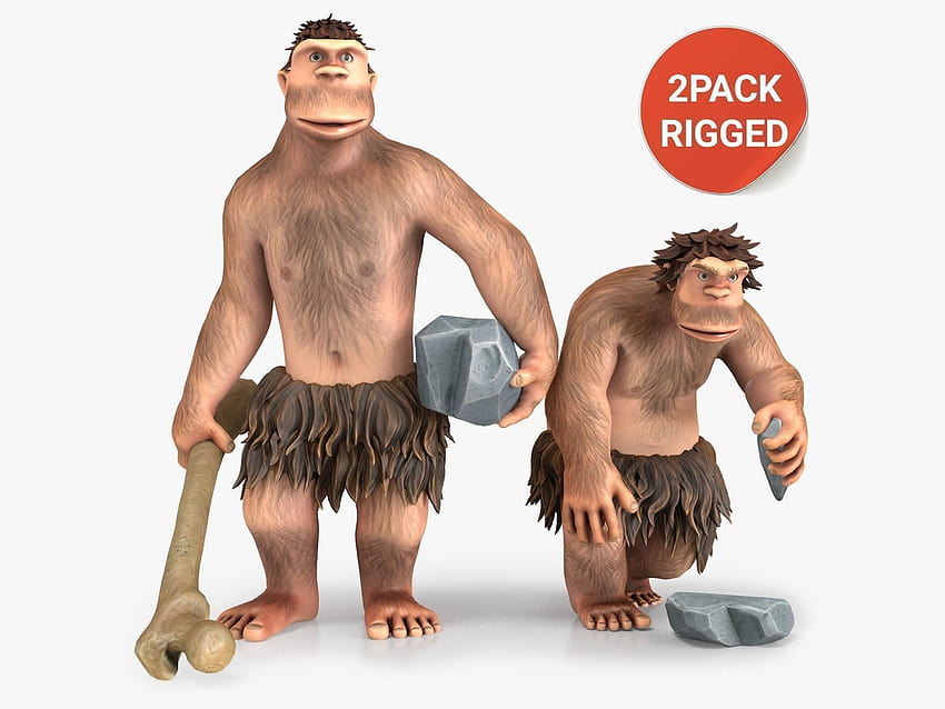Cartoon Neanderthal Character HD wallpaper