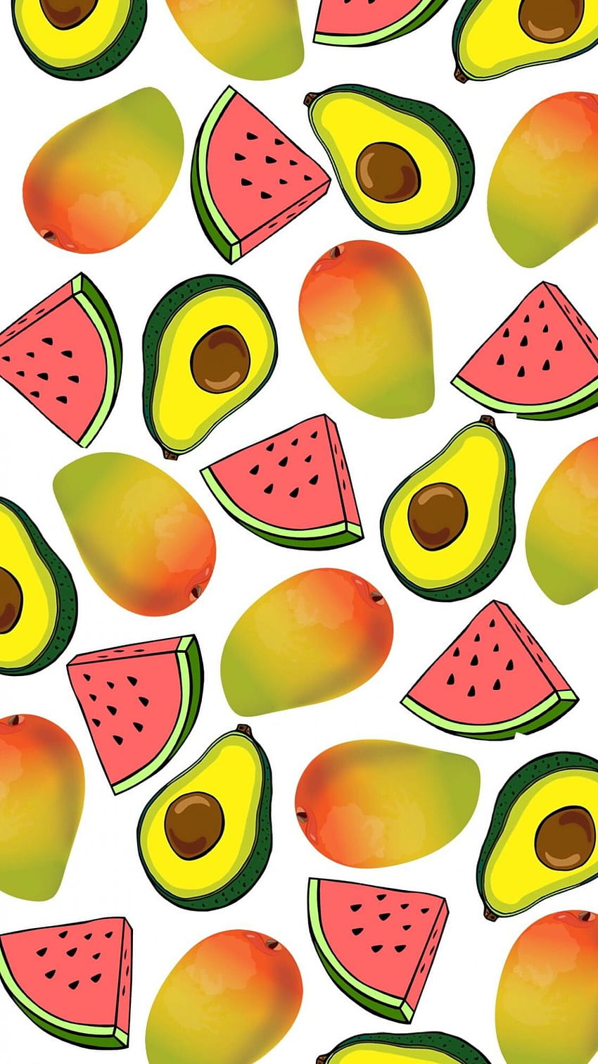 watermellon avocado mango iphone, avocado phone HD phone wallpaper