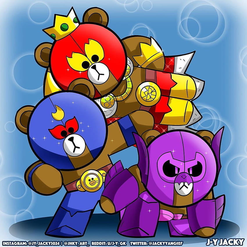 Brown and his friends joined to brawl!!! El Brown El Rudo Brown and El Rey Brown. Brawl stars X line friend. Twitter:... HD phone wallpaper