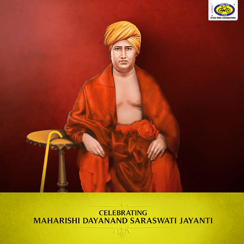 Najbardziej znany z założenia Arya Samaj, Swami Dayanand Saraswati, maharishi dayanand saraswati jayanti Tapeta na telefon HD