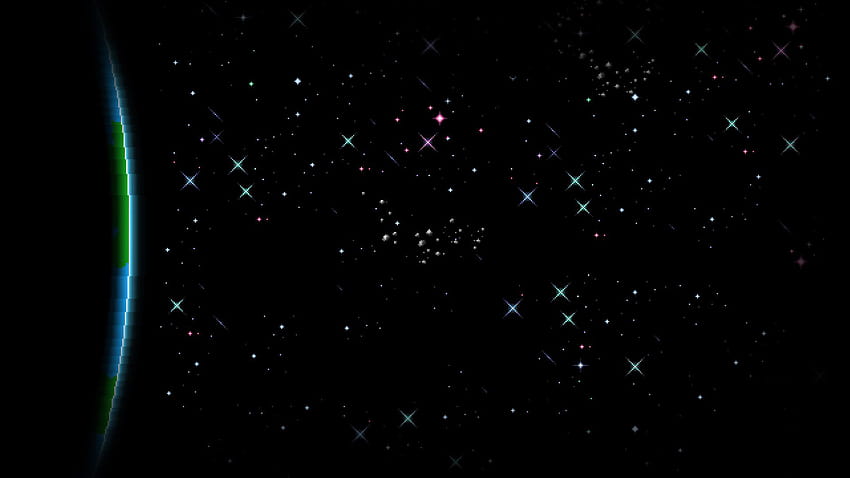 Pixel Art Pixel pixelati Arte digitale Spazio Sfondi neri Universo Pianeta Stelle Terra Meteore, pixel space Sfondo HD