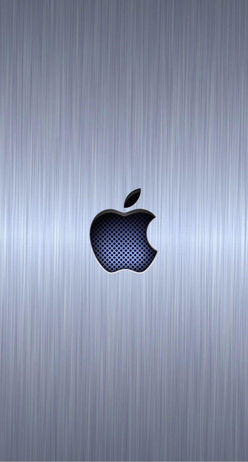 Logo apel perak biru keren, logo iphone perak wallpaper ponsel HD