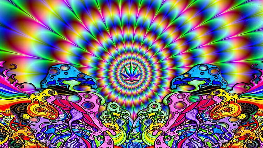 Premium Photo  Psychedelic mushrooms limited colors pattern