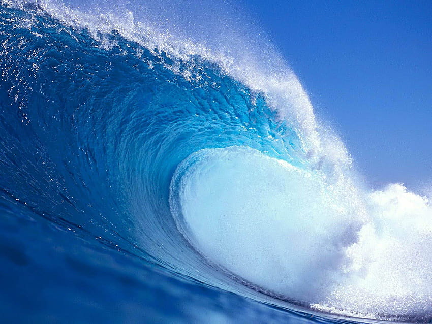 : Gran ola, ola azul fondo de pantalla
